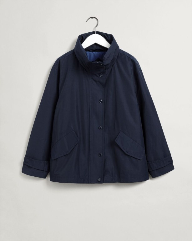 Gant Short Wind Women's Jackets Blue | rQnSRTEssEL