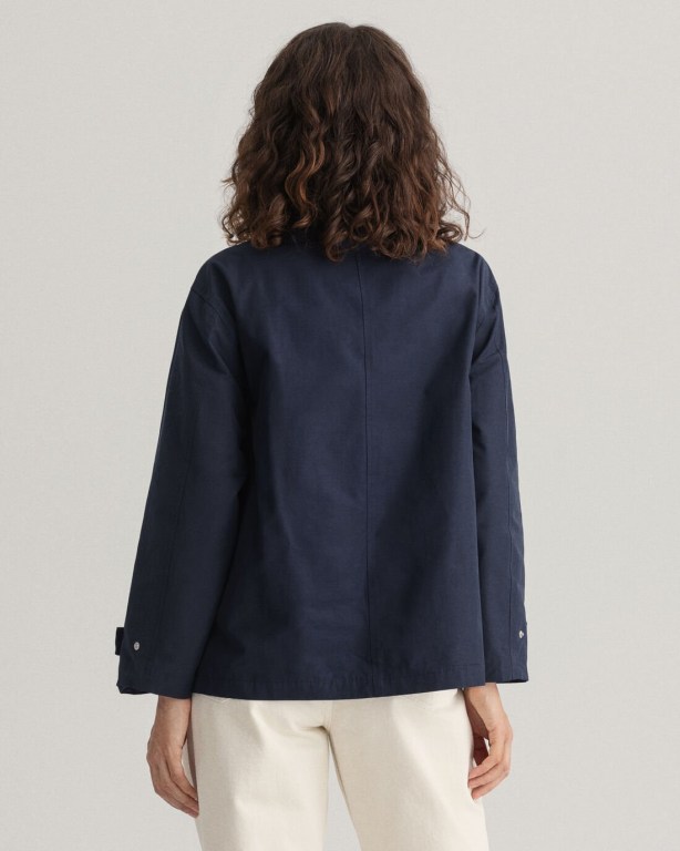 Gant Short Wind Women's Jackets Blue | rQnSRTEssEL