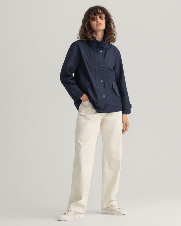 Gant Short Wind Women's Jackets Blue | rQnSRTEssEL