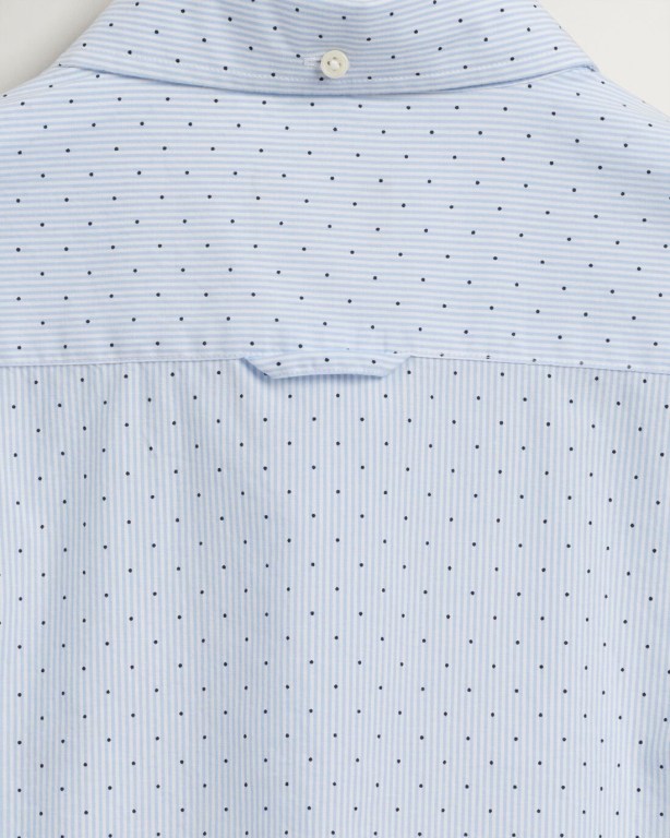 Gant Slim Fit Banker Dot Men's Shirts Blue | 54RhiRU7BHs