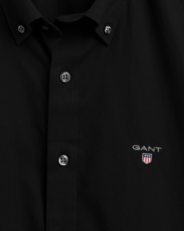 Gant Slim Fit Broadcloth Men's Shirts Black | v9m8khQwKDO