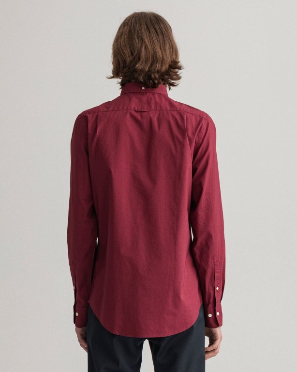 Gant Slim Fit Broadcloth Men's Shirts Red | We2dIqO3Sar