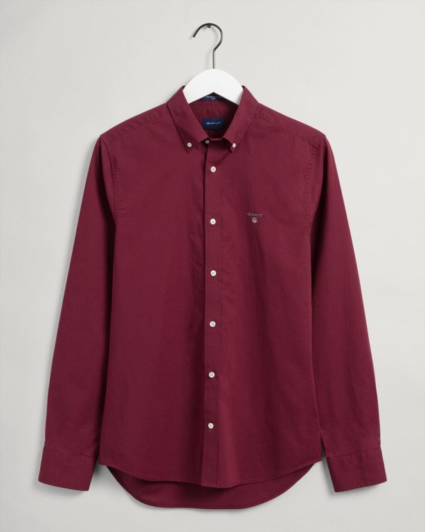 Gant Slim Fit Broadcloth Men's Shirts Red | We2dIqO3Sar