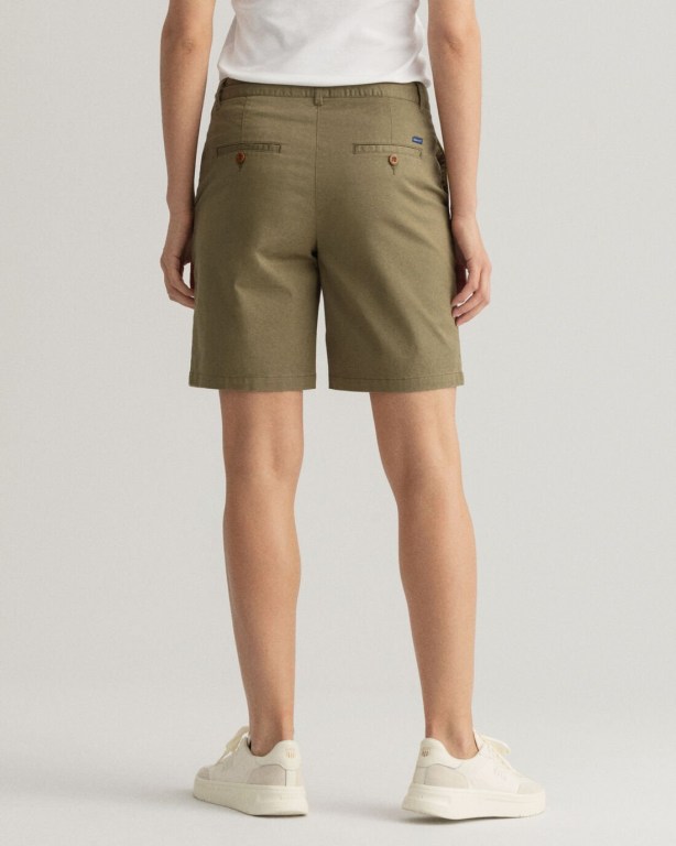 Gant Slim Fit Classic Chino Women's Shorts Green | FzEtI05BWlr