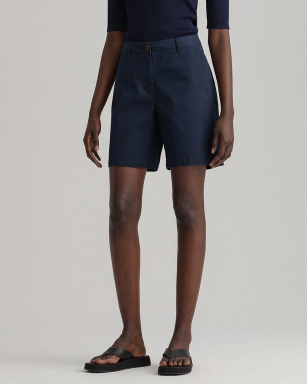 Gant Slim Fit Classic Chino Women's Shorts Dark Blue | gZdTWeiVdzN