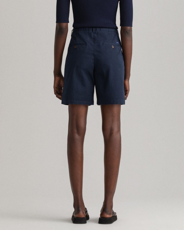 Gant Slim Fit Classic Chino Women's Shorts Dark Blue | gZdTWeiVdzN