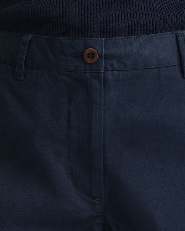 Gant Slim Fit Classic Chino Women's Shorts Dark Blue | gZdTWeiVdzN