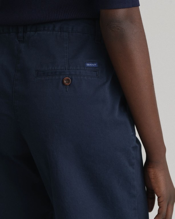 Gant Slim Fit Classic Chino Women's Shorts Dark Blue | gZdTWeiVdzN