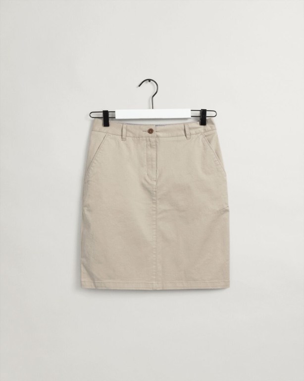 Gant Slim Fit Classic Chino Women's Skirts Light Yellow | UsARQzWd2bO