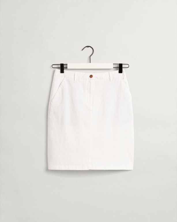 Gant Slim Fit Classic Chino Women's Skirts White | jgNYAtOCuVv