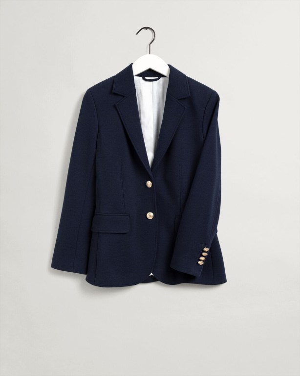 Gant Slim Fit Jersey Women's Blazers Blue | NFfG9Xsm5U6