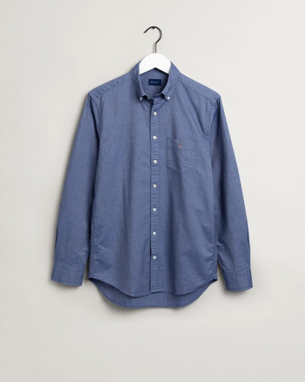 Gant Slim Fit Oxford Men's Shirts Blue | ZXeboKtg36m