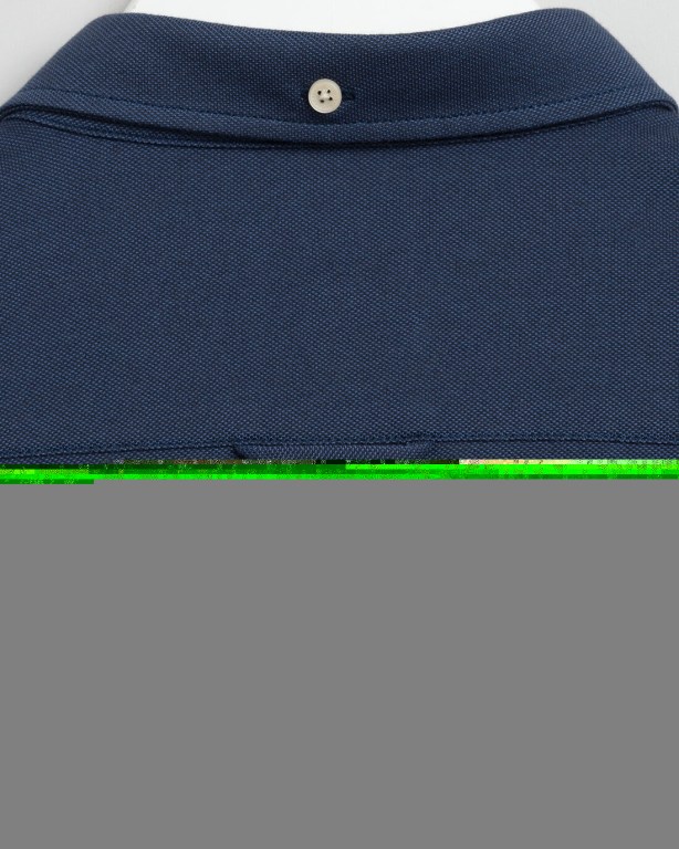 Gant Slim Fit Tech Prep™ Piqué Men's Shirts Dark Blue | IUwqUgeVHFg