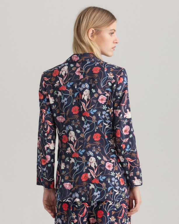 Gant Slim Fit Wild Floral Print Women's Blazers Blue | FvzGA3wpTLm