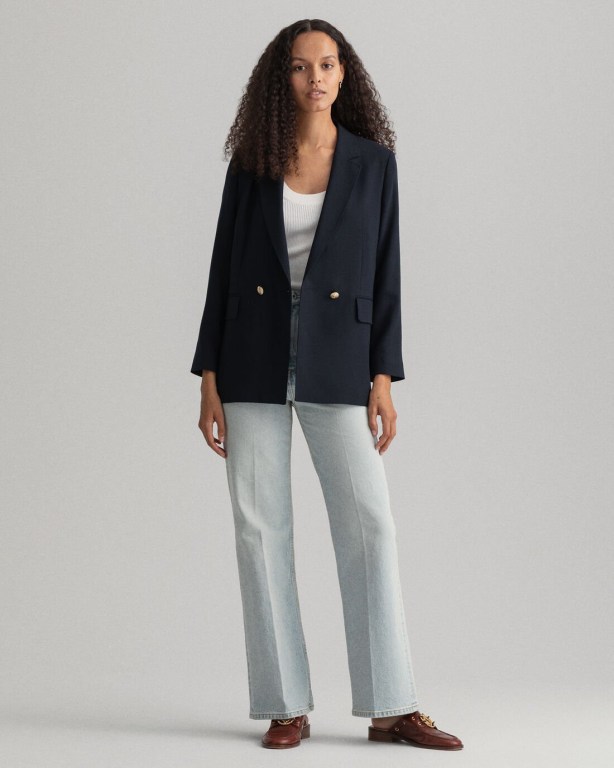 Gant Straight Fit Club Women's Blazers Blue | oqh1QFuwNvL