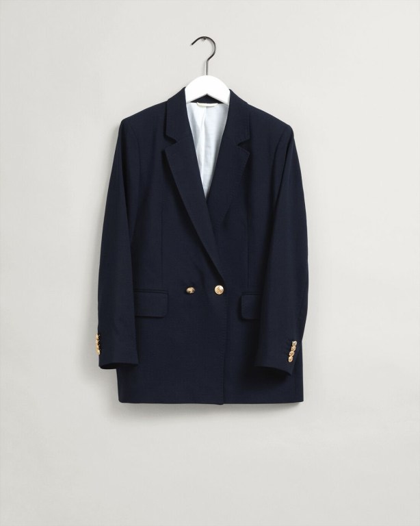 Gant Straight Fit Club Women's Blazers Blue | oqh1QFuwNvL