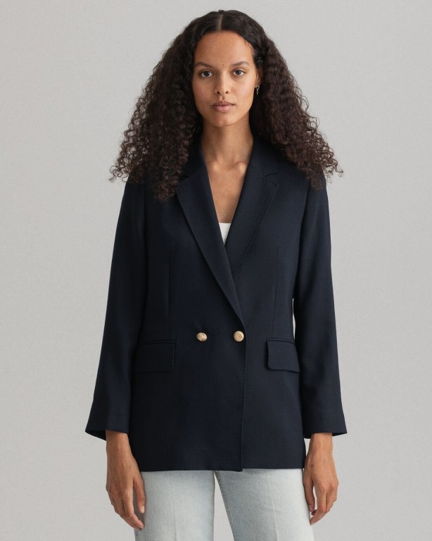 Gant Straight Fit Club Women\'s Blazers Blue | oqh1QFuwNvL