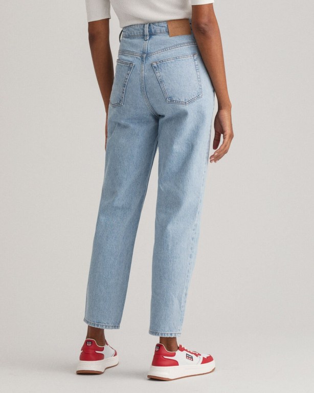 Gant Straight Leg High-Waisted Cropped Women's Jeans Light Blue | m16SX80FalK