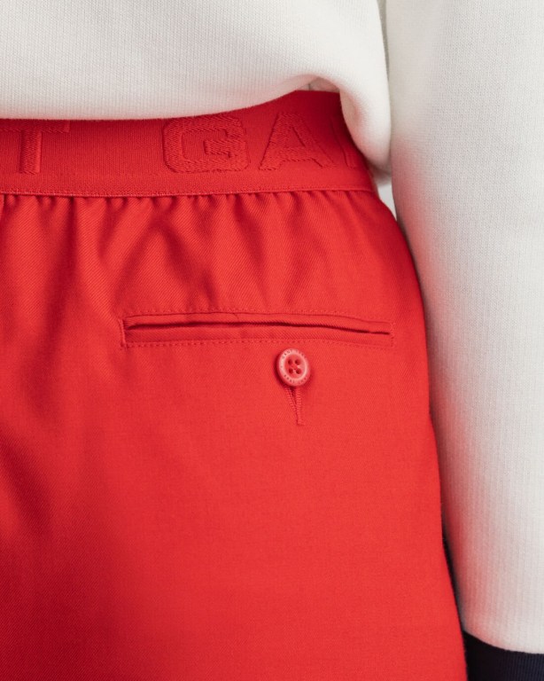 Gant Straight Leg Wool Blend Slacks Women's Pants Light Red | IbmQsNBIIFb