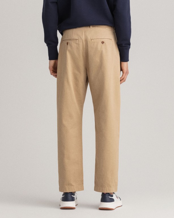 Gant Straight Twill Chinos Men's Pants Dark Khaki | cjJaVHMFE0V