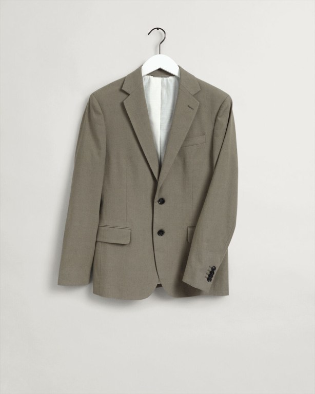 Gant Stretch Linen Suit Men's Blazers Green | OaAcD3xIAjL