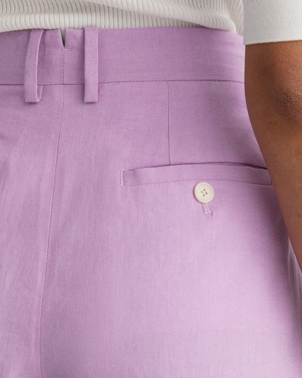 Gant Stretch Linen Women's Shorts Purple | GcgbEjPc1y2