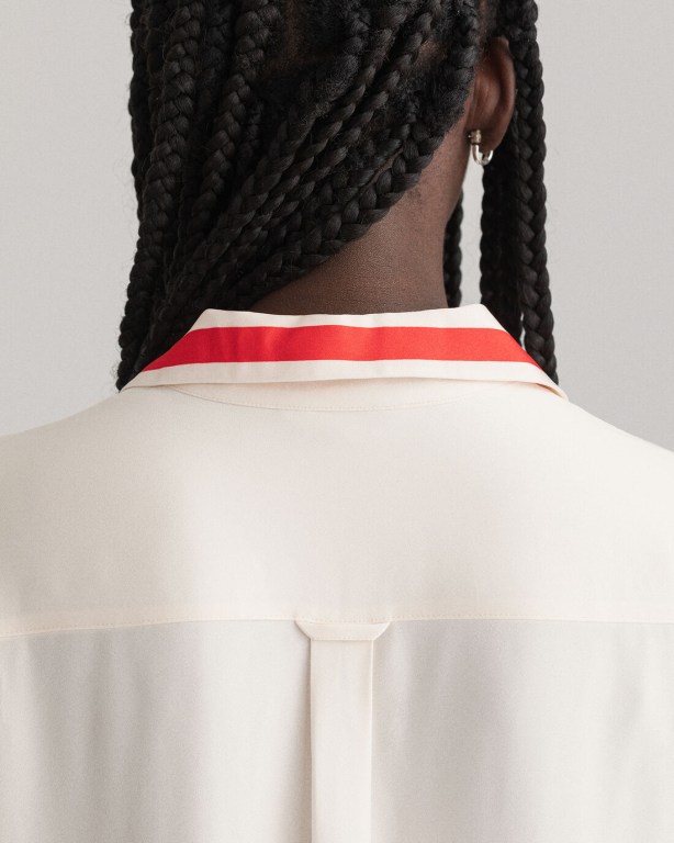 Gant Stripe Detail Women's Dresses White | Z3xtoTePsXw