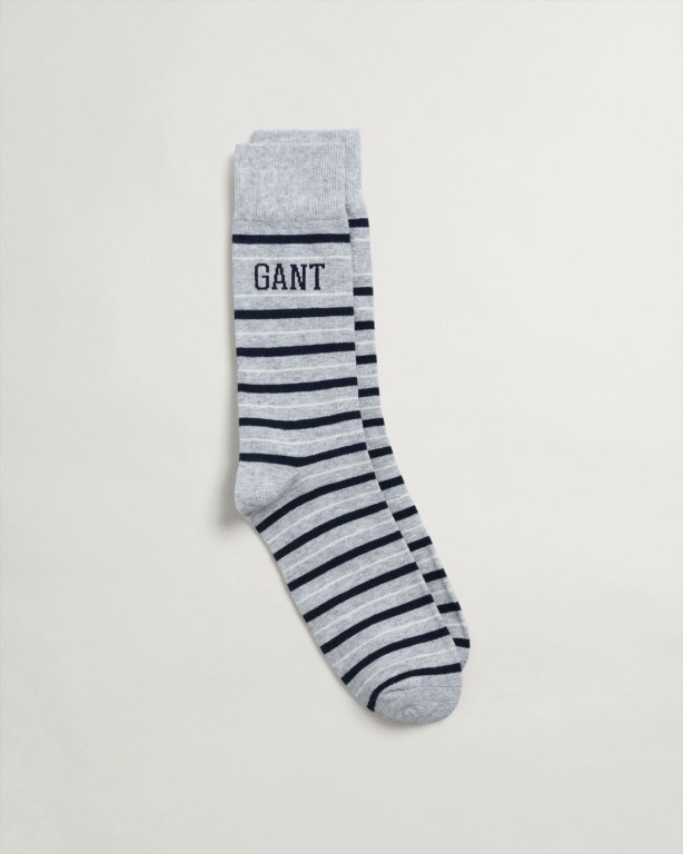 Gant Stripe Men\'s Socks Light Grey | mrkv4XOeh3n