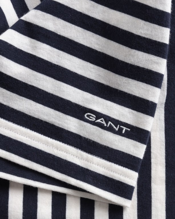 Gant Striped Men's T-shirts Blue | xrhJKU7EHw7