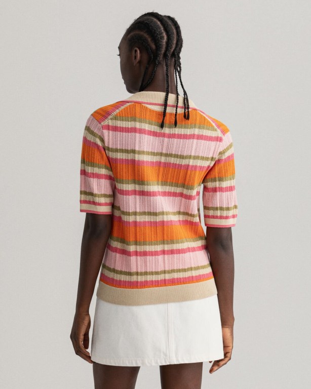 Gant Structured Stripe Rugger Women's T-shirts Multicolor | siymjnnoqDl