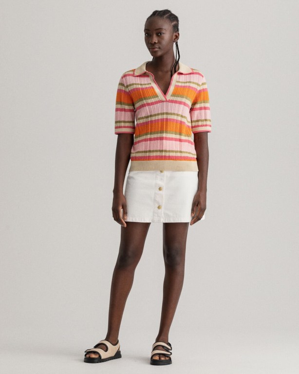 Gant Structured Stripe Rugger Women's T-shirts Multicolor | siymjnnoqDl