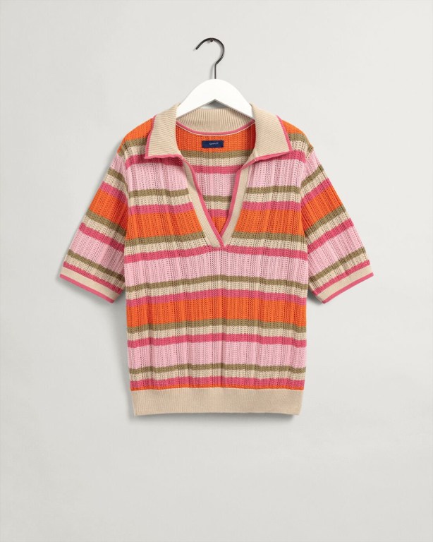 Gant Structured Stripe Rugger Women's T-shirts Multicolor | siymjnnoqDl