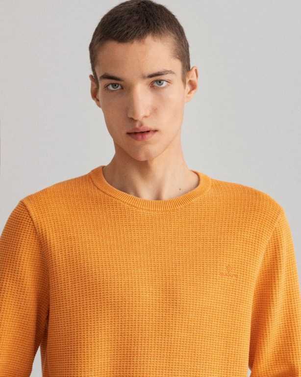 Gant Sunfaded Crew Neck Men's Crewneck Jumpers Orange | 8Pm2feZX2Yg