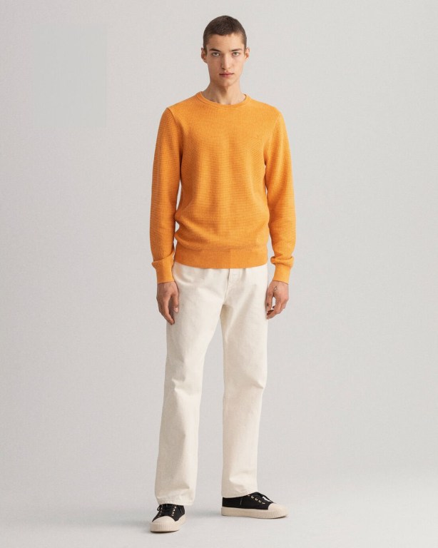 Gant Sunfaded Crew Neck Men's Crewneck Jumpers Orange | 8Pm2feZX2Yg