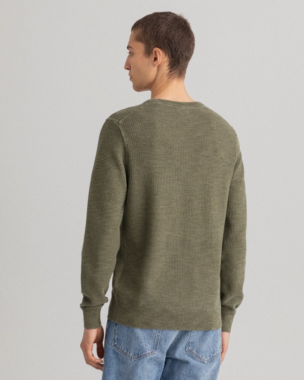 Gant Sunfaded Crew Neck Men's Crewneck Jumpers Green | EVcEGW8S6Xj