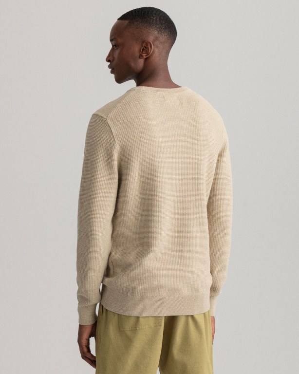 Gant Sunfaded Crew Neck Men's Crewneck Jumpers Beige | G1wQT3z1sUq