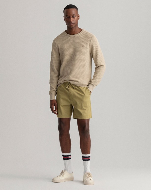 Gant Sunfaded Crew Neck Men's Crewneck Jumpers Beige | G1wQT3z1sUq