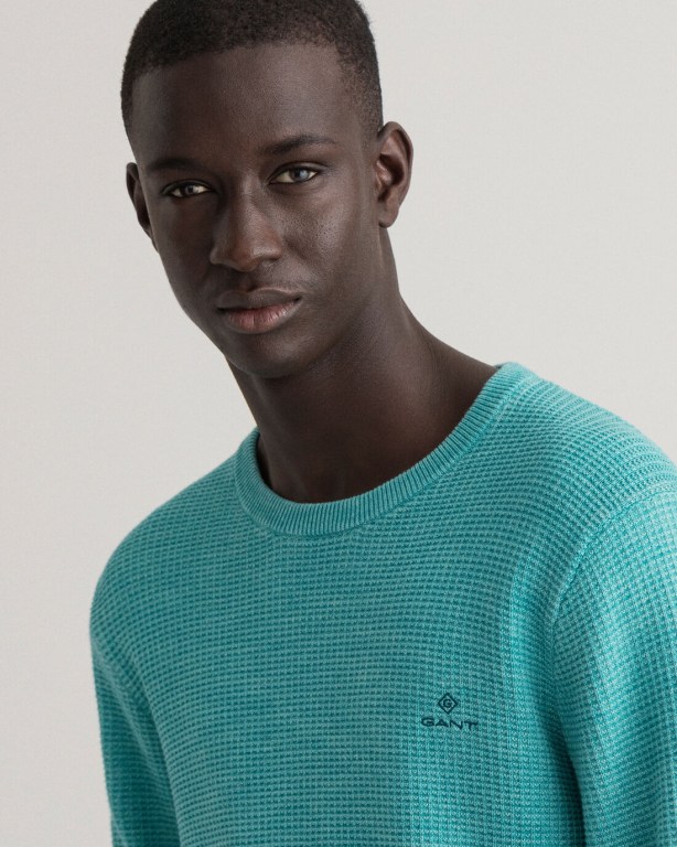 Gant Sunfaded Crew Neck Men's Crewneck Jumpers Light Turquoise Green | HkRniVM4ami