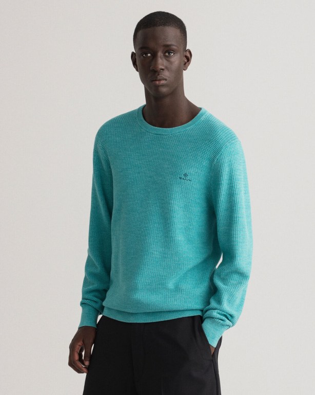 Gant Sunfaded Crew Neck Men\'s Crewneck Jumpers Light Turquoise Green | HkRniVM4ami