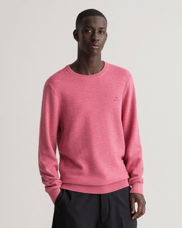 Gant Sunfaded Crew Neck Men\'s Crewneck Jumpers Rose | sa7IWbuLdGT