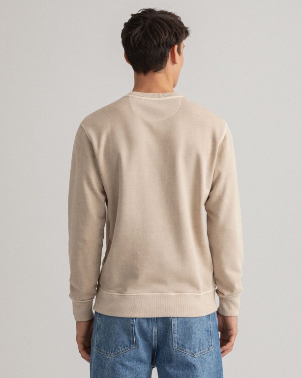 Gant Sunfaded Crew Neck Men's Sweatshirts White | 3nMO9QNgi6m