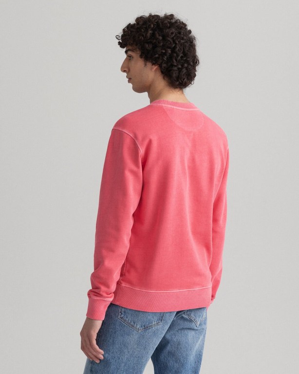 Gant Sunfaded Crew Neck Men's Sweatshirts Pink | 7zecEhsxSCW