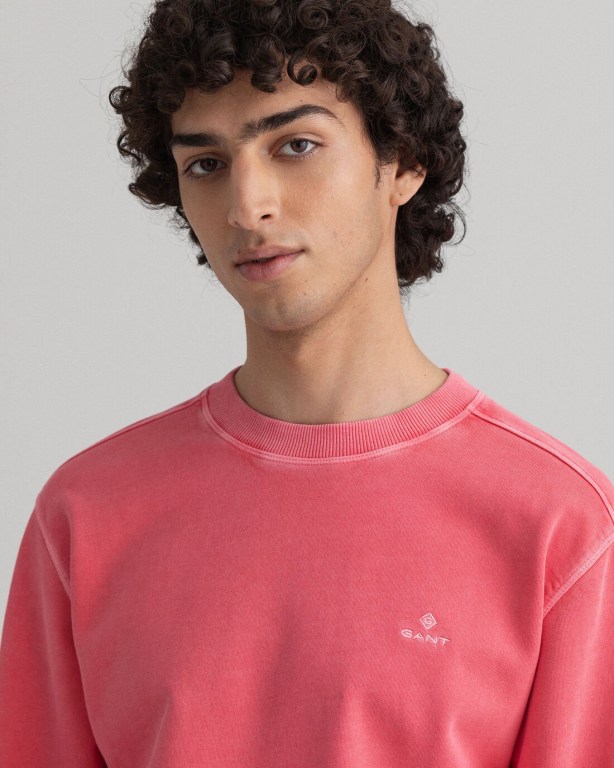 Gant Sunfaded Crew Neck Men's Sweatshirts Pink | 7zecEhsxSCW