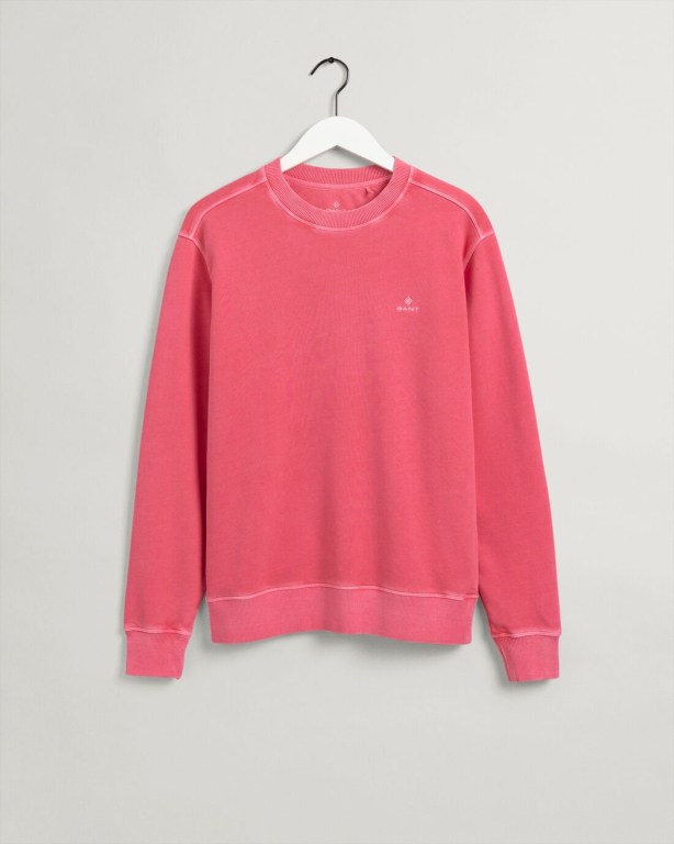 Gant Sunfaded Crew Neck Men's Sweatshirts Pink | 7zecEhsxSCW