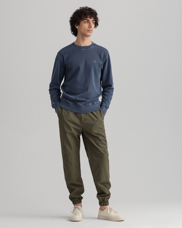 Gant Sunfaded Crew Neck Men's Sweatshirts Blue | ubthQyr8jZl