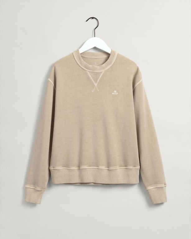 Gant Sunfaded Crew Neck Women's Sweatshirts Beige | 24CJHNeaXTK