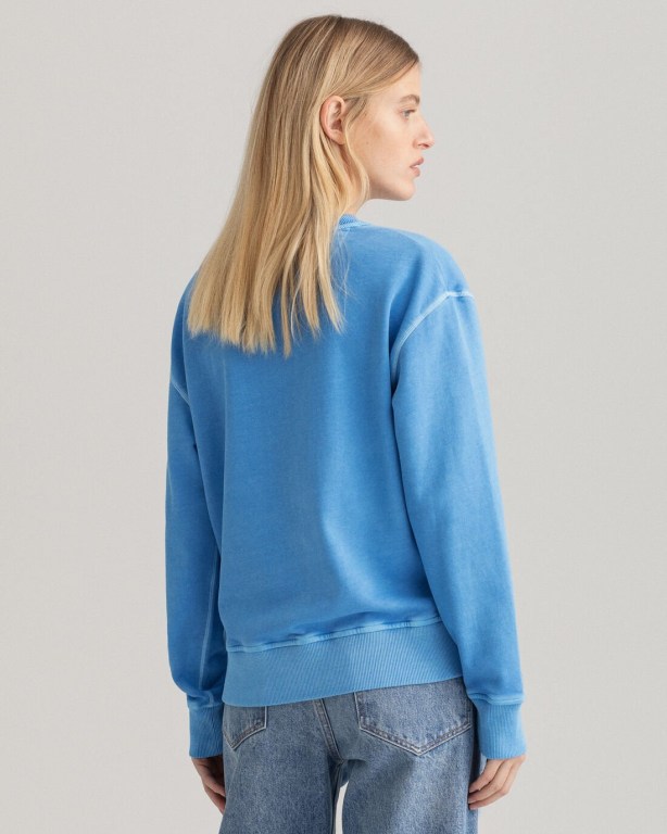 Gant Sunfaded Crew Neck Women's Sweatshirts Silver Blue | GcgU3Bh5Xpw