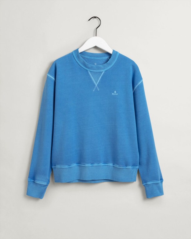 Gant Sunfaded Crew Neck Women's Sweatshirts Silver Blue | GcgU3Bh5Xpw