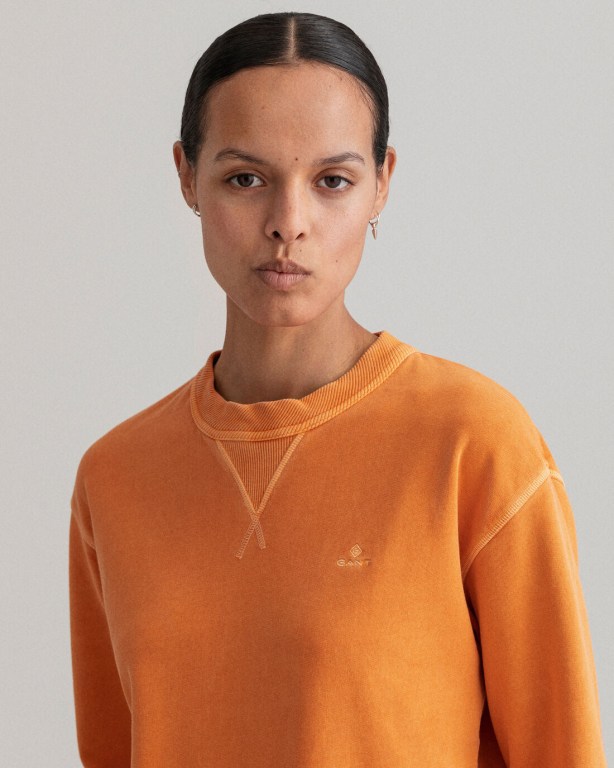 Gant Sunfaded Crew Neck Women's Sweatshirts Orange | H0XaqUVnkqJ