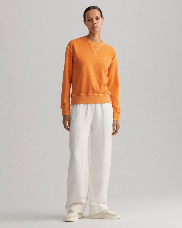 Gant Sunfaded Crew Neck Women's Sweatshirts Orange | H0XaqUVnkqJ